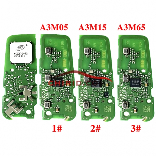 Original 2020 Peugeot 5008, 508 Smart Key, 3Buttons, 4A/IM3A HITAG AES/ NCF29A1 chip, 434MHz Keyless Go  We have 3 types transponder chip: A3M15,A3M05