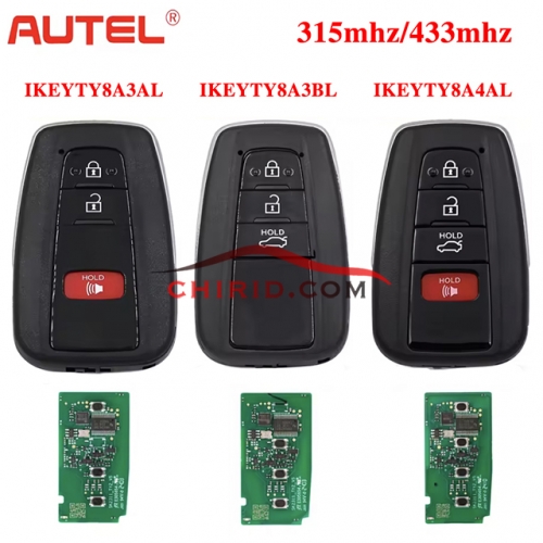 PN: IKEYTY8A3AL/IKEYTY8A3BL/IKEYTY8A4AL Autel Toyota Universal Smart Key Toyota 8A Chip Remote
