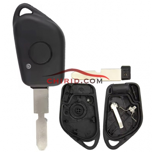 Peugeot 1 button remote  key blank with 4 track blade (without logo) without hole