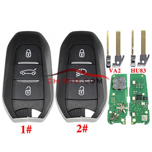 2020 Peugeot 5008, 508 Smart Key, 3Buttons, I4A/IM3A HITAG AES/ NCF29A1 chip , 434MHz Keyless Go We have 3 types transponder chip: A3M15,A3M05,A3M65, 