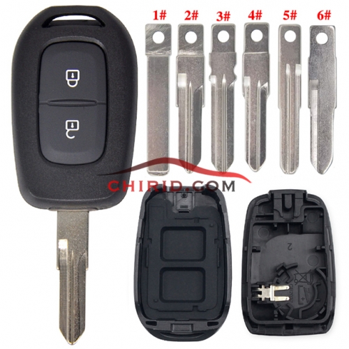 Renault 2 button remote key blank, please choose key blade