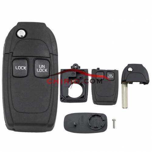 Volvo 2 button flip remote   key shell