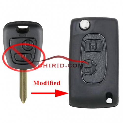 Peugeot modified key shell with SX9 blade