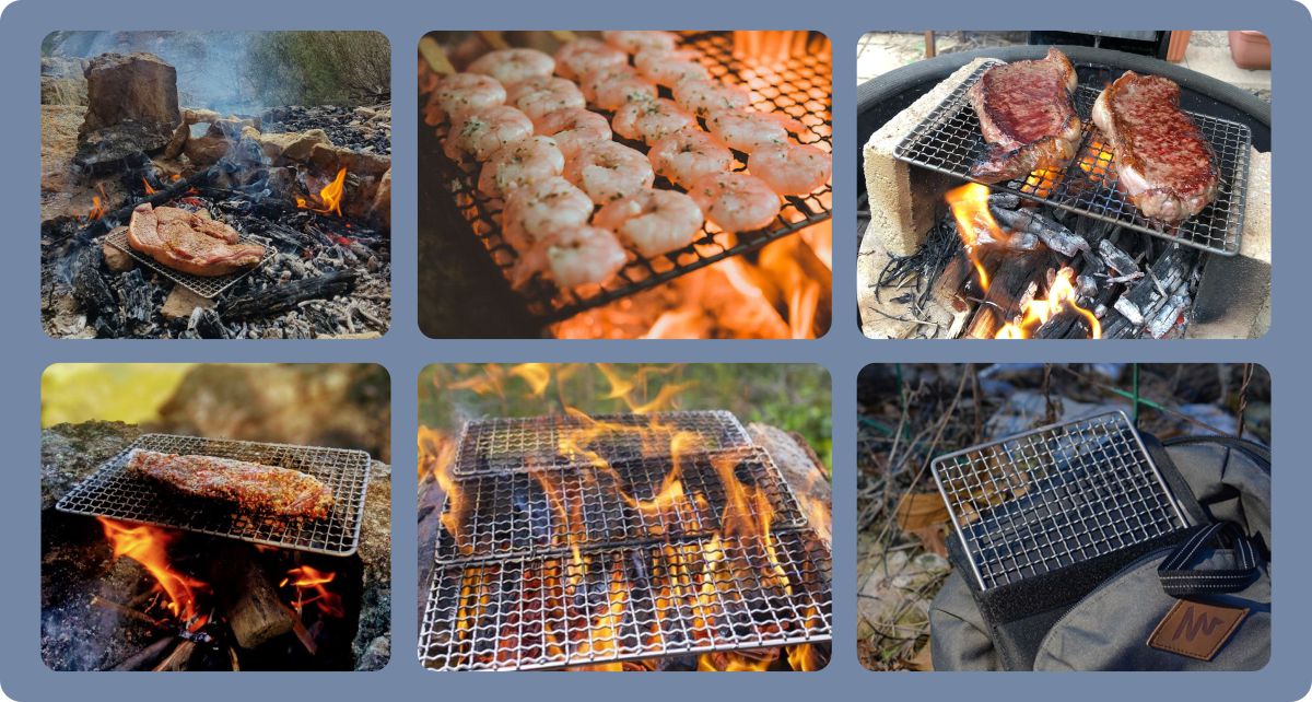 Anti-corrossion campfire plate cooking barbecue grill Ultralight Titanium Grill 