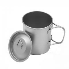 Titanium Cup Camping Mug Foldable Handles for Outdoor Backpacking