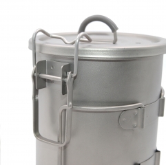 900ml Outdoor hiking camping healthy multi function cookware portable titanium cooker cooking pot