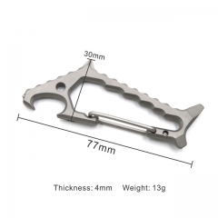 Outdoor Multi Function TC4 Titanium Alloy Shark Tool EDC Pocket Keychain Carabiner