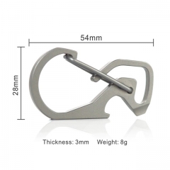 Multi Function Outdoor Camping Titanium Carabiner EDC Tool Keychain Clip for Securing