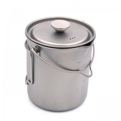 French Coffee Mug 750ml Single Wall Titanium Mug with Stainless Steel Filter for Outdoor Camping