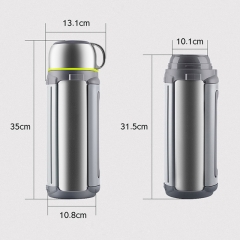 JXT 1.8L Large Capacity Sports Water Bottle Titanium Double Wall Layer Vacuum Bottle