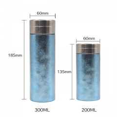 Wholesale Vuccum Flask Thermos Business Bottle 200ml Pure Titanium Diamond Surface Water Bottle
