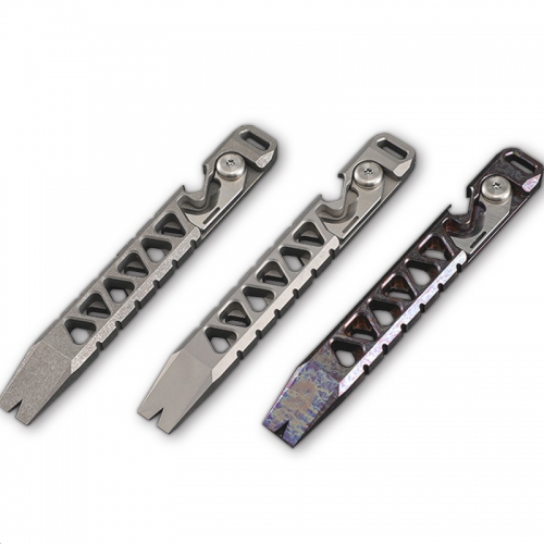 Multi Functional Titanium Pocket Pry Bar with Small Knife