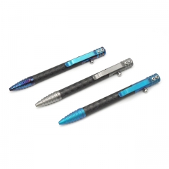 JXT High Quality Carbon Fiber Ball Pen With Gift Box And Laser Engraving Custom Logo On The Titanium Bolt Action Ball Pen