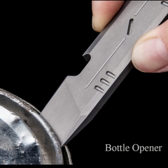 JXT Ultra Minimalist Keychain Multitool Pry Tool Key Chain EDC Crowbar Pocket Titanium Pry Bar Bottle Opener