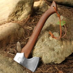 JXT Camping Axe Hatchet for Wood Splitting and Chopping Gardening Small Axe Wooden Handle Tools with Sheath for Camping Hiking Gifts for Husband And Dad