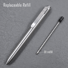 D1 Refill Click Push Retractable Gel Pens Precision Machined Writing Metal EDC Mini Click Titanium Pen