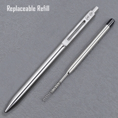 D1 Refill Click Push Retractable Gel Pens Precision Machined Writing Metal EDC Mini Click Titanium Pen