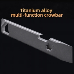 Titanium Alloy Mini Crowbar Multifunctional Portable EDC Tool with bottle opener flat head screwdriver keychain ,Tritium slot