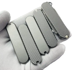 Customized Knife Frame Parts Stone Wash Surface Titanium Scales