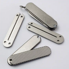 Customized Knife Frame Parts Stone Wash Surface Titanium Scales