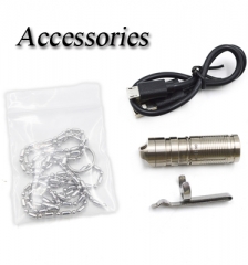 Camping high power waterproof USB charger LED rechargeable titanium flashlight with belt clip