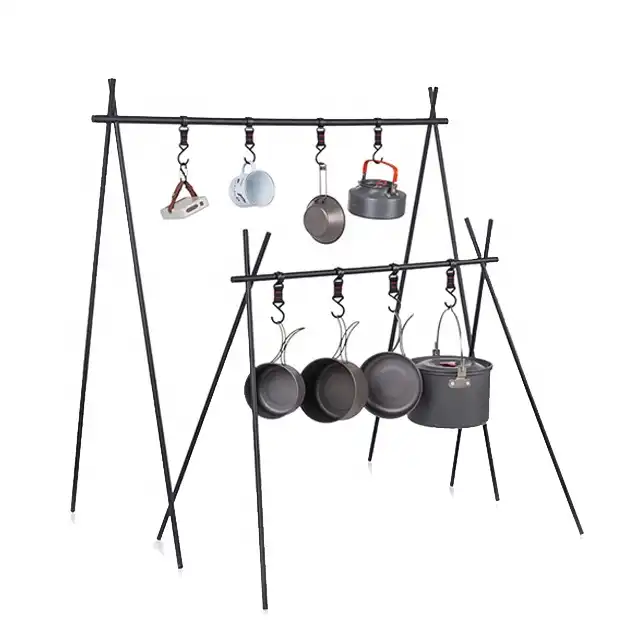 JXT Outdoor Camping Hanging Rack Lightweight Foldable Portable Tripod for Light Tools Cookware Hanging
