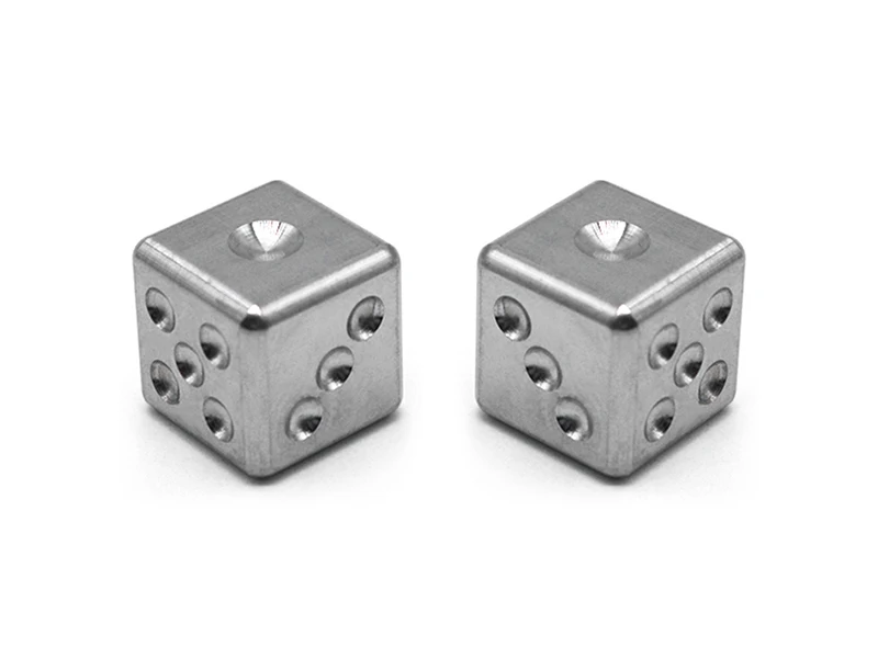 6 Sided Wine whiskey soda drink Cooling Titanium Dice Set Precision Gr5 CNC Machined for play in bar Solid Titanium Dice