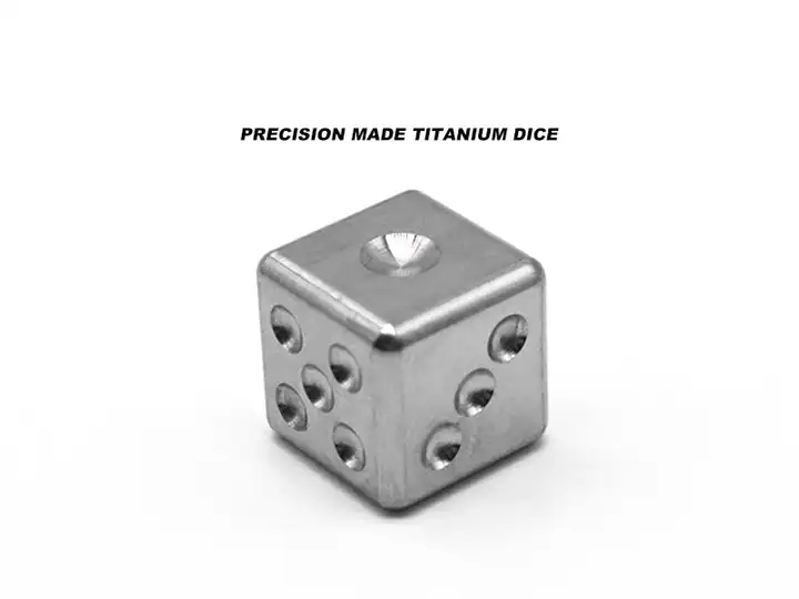 6 Sided Wine whiskey soda drink Cooling Titanium Dice Set Precision Gr5 CNC Machined for play in bar Solid Titanium Dice