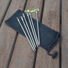 Custom 20cm 30cm 40cm Outdoor Camping Beach Snow Titanium Peg Tent Nail