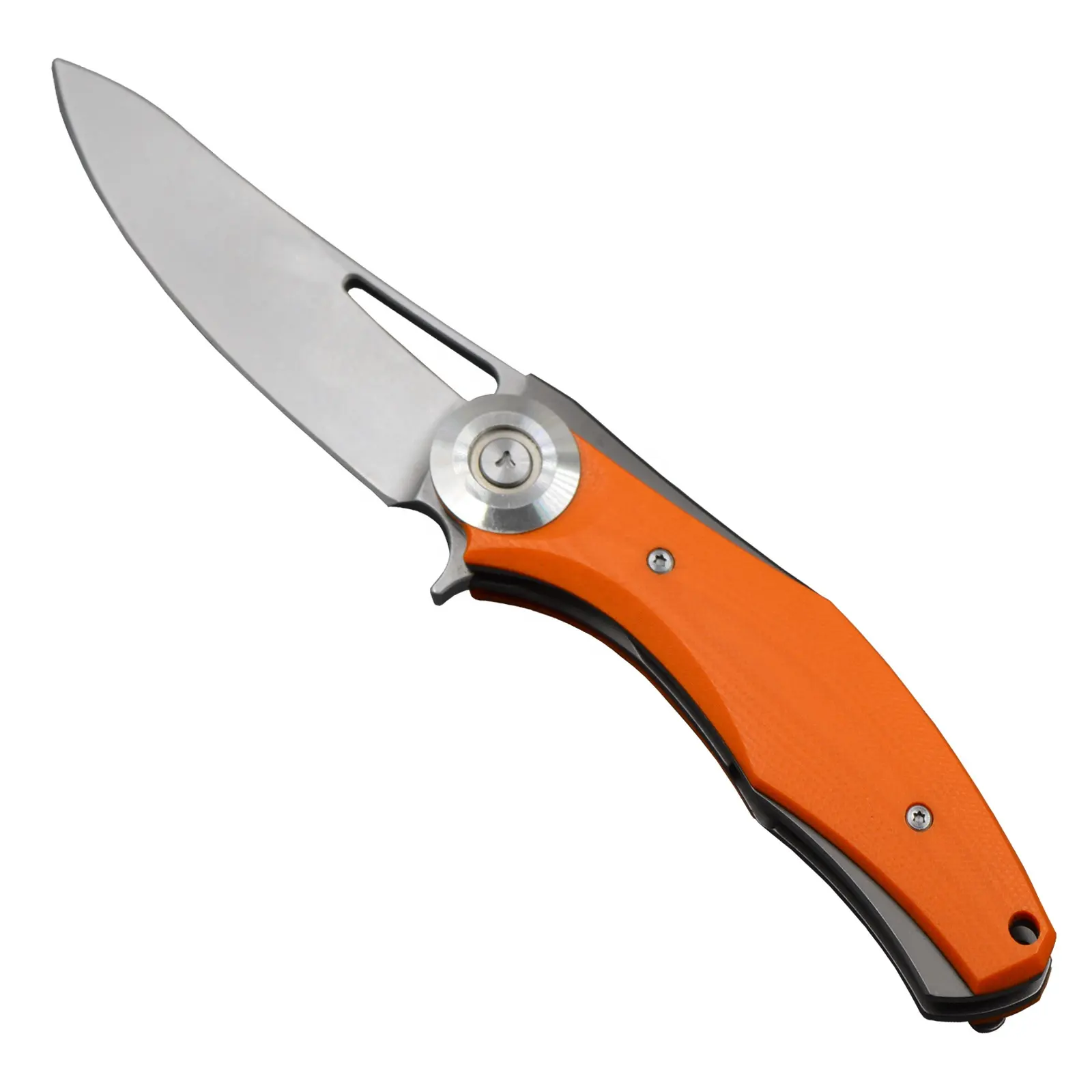 JXT Popular D2 Blade Orange Camping Pocket Tactical D2 Knife Folding with G10 Handle