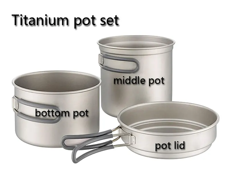 Durable nonstick cookware sets camping cookware hot soup pot titanium cooker pot sets