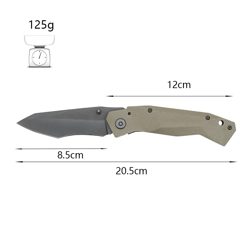 JXT High-end Material G10 Handle 8CR13MOV Outdoor Survival Tool Camping Folding Pocket Knife