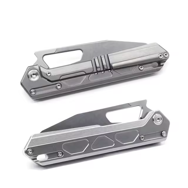 JXT Manufacturer Customized EDC Pocket Knives VG10 Steel Blade with Titanium Handle Folding Knife