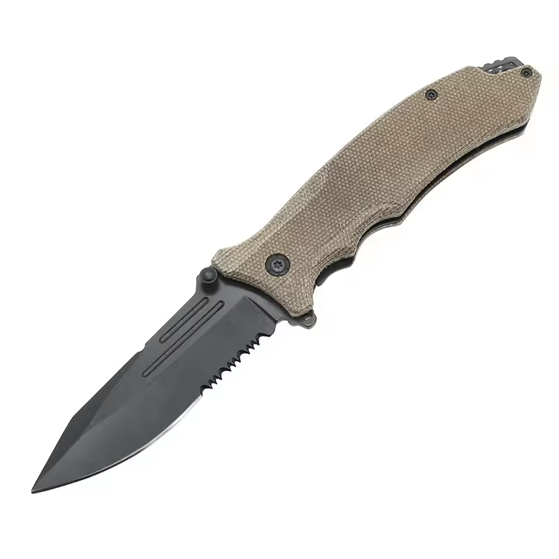 JXT High-end 420 Blade Material Micarta Handle Material Outdoor Survival Tool Camping Folding Pocket Knife