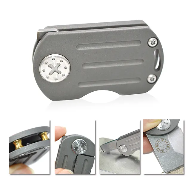 Small Pocket Knife with Keychain Mini Titanium EDC Knife Tool with Strength Blade