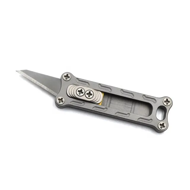 Anti-corrosion mini titanium utility edc sliding pocket paper knife