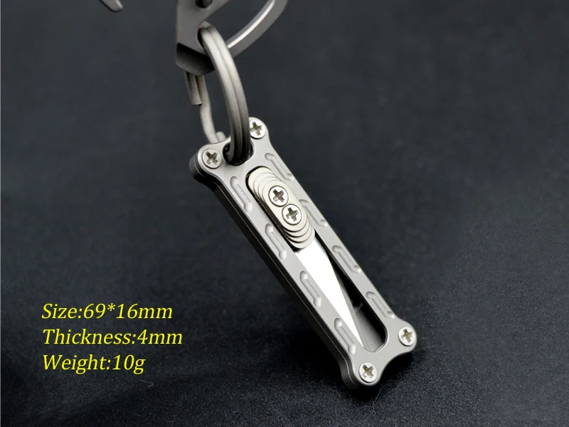 Anti-corrosion mini titanium utility edc sliding pocket paper knife