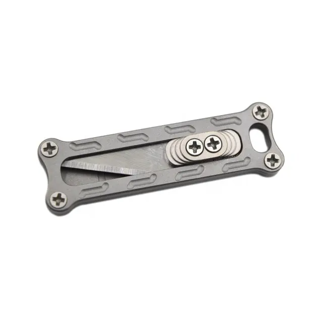 Anti-corrosion mini titanium utility edc sliding pocket paper knife