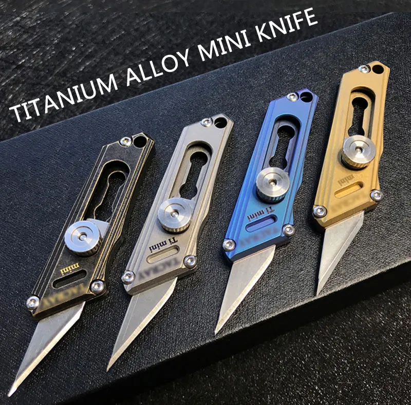 JXT 4 Different Colors Retractable Titanium Utility Knives With Replaceable Blades