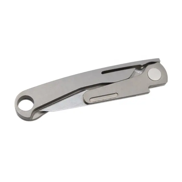 Metal EDC mini knife folding survival titanium pocket knife easily carry with keychain hole