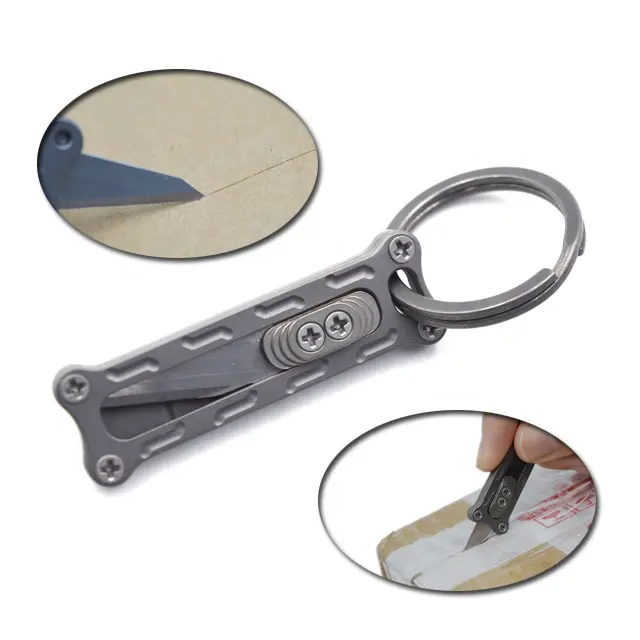 Anti-corrosion mini titanium utility edc sliding pocket paper knife