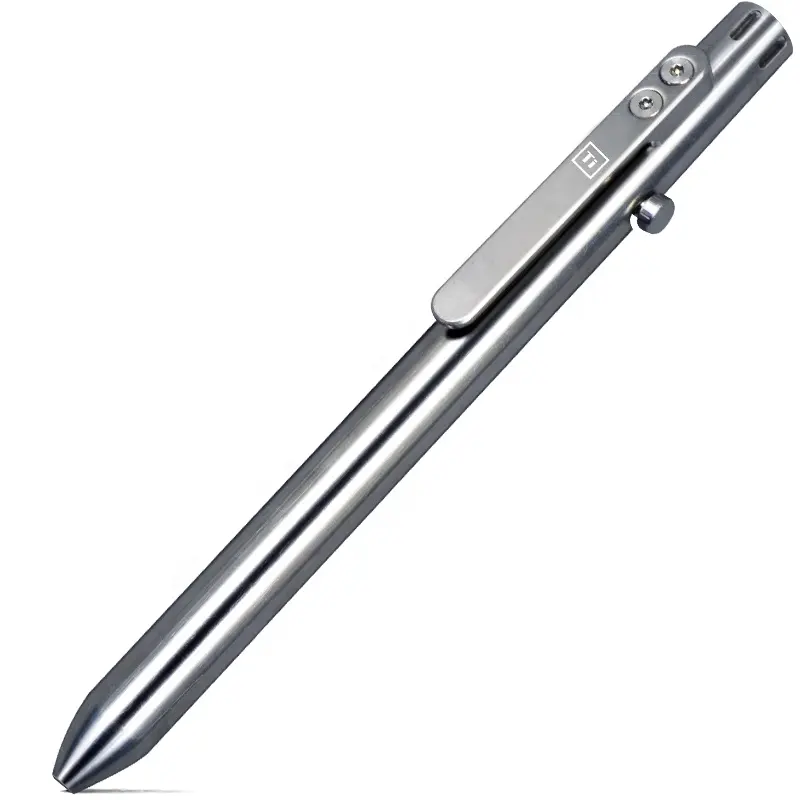 EDC Ballpoint Gift Cool Pens Precision Machined Tactical Writing Metal Office Titanium Bolt Action Pen