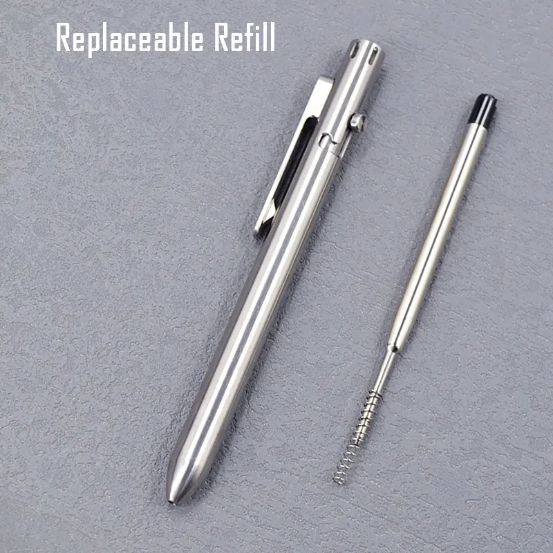 EDC Ballpoint Gift Cool Pens Precision Machined Tactical Writing Metal Office Titanium Bolt Action Pen