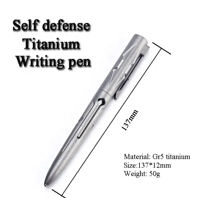 JXT Refillable Office Writing Pen Titanium Click Ballpoint Pen for Writing Fine Nib with Clip