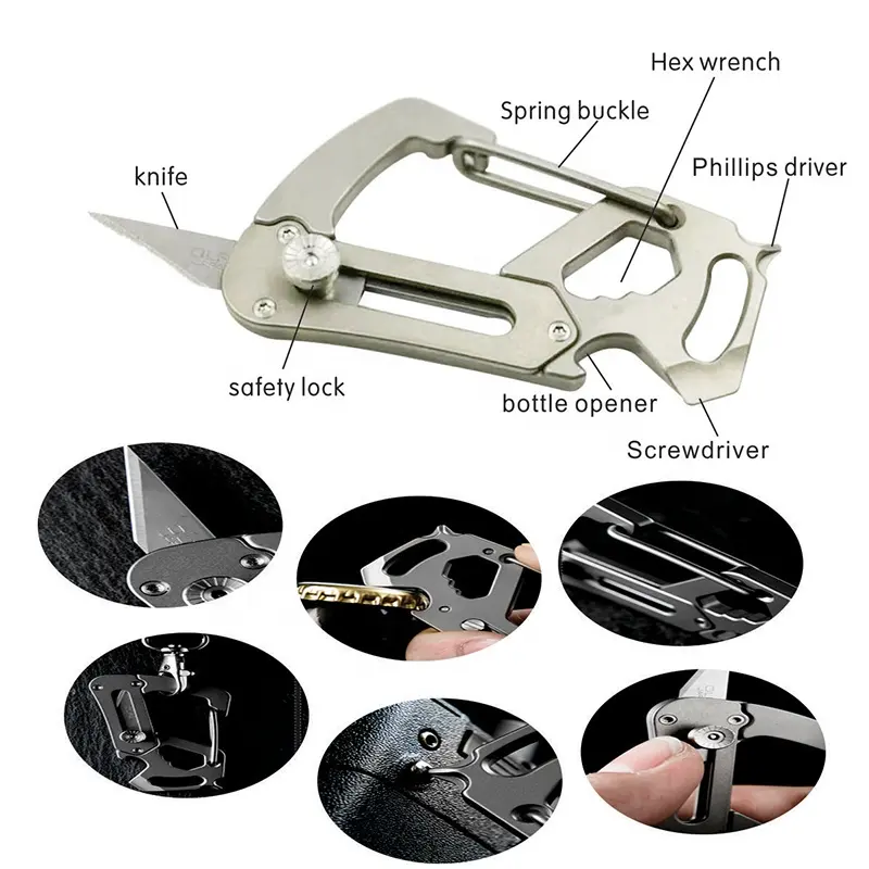 OEM Titanium Multi Tools Silver Metal Spanner Beer Bottle Opener Key Chain titanium EDC Gear for Hiking & Camping