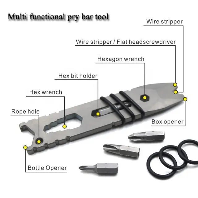 Titanium Prybar Multi Tool Pocket Outdoor Camping Survival Kit Portable Tool Screwdriver