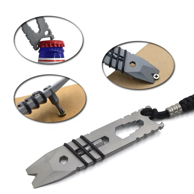 Titanium Prybar Multi Tool Pocket Outdoor Camping Survival Kit Portable Tool Screwdriver