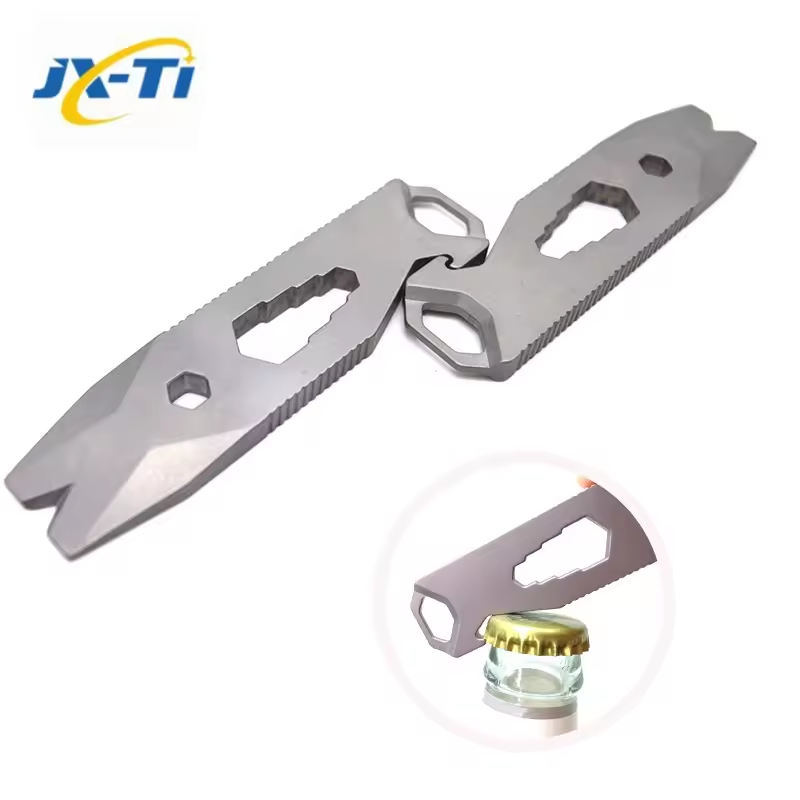 Wholesale Titanium Pry Bar Crowbar Multifunction Keyring EDC Tool Survival Opener