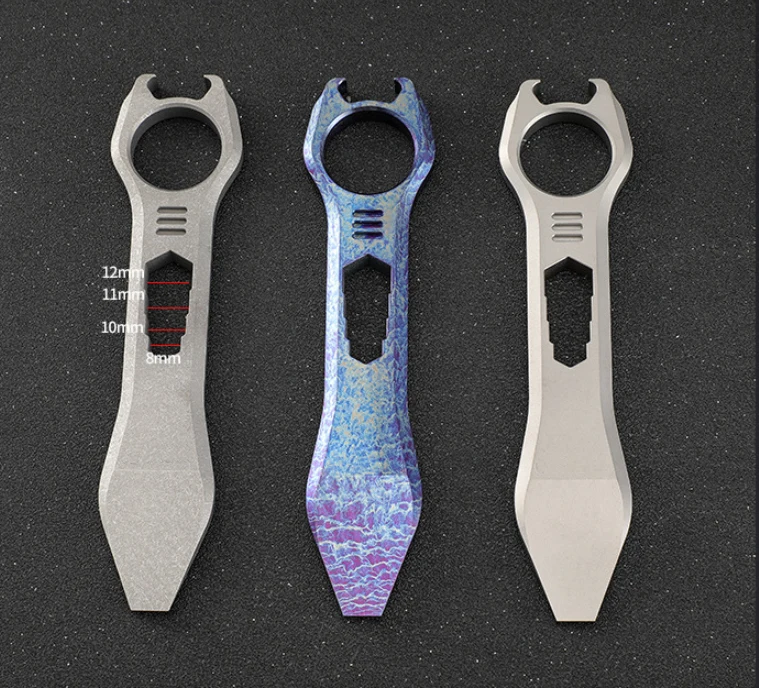 JXT EDC Pocket Pry Bar Multitool Custom Keychain Titanium EDC Survival for Camping & Outdoor