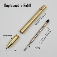 Customized Brass titanium Bolt Action Pen with Retractable Stylus Tip for Business Graduation Birthday(Original)